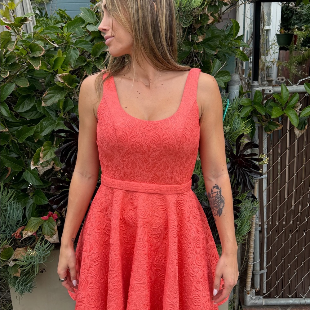 Sherri Hill Coral Mini Dress
